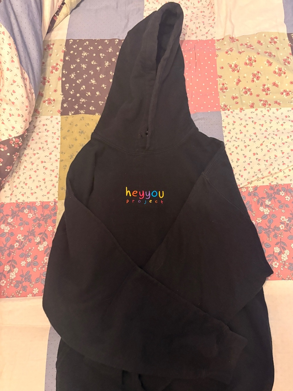 Gildan Black Hoodie with Multicolor Embroidered Logo